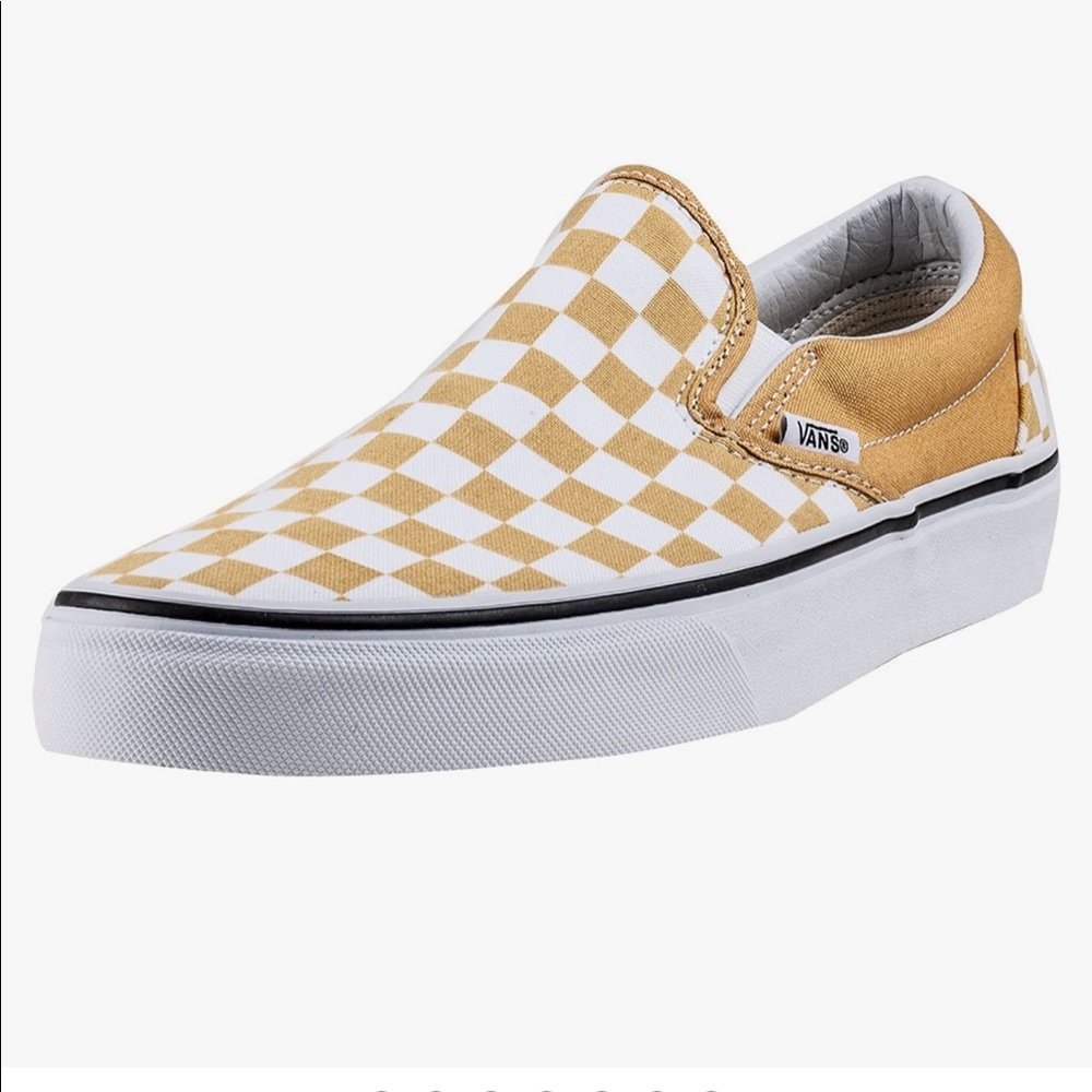 VANS Yellow Checked Slip-ons